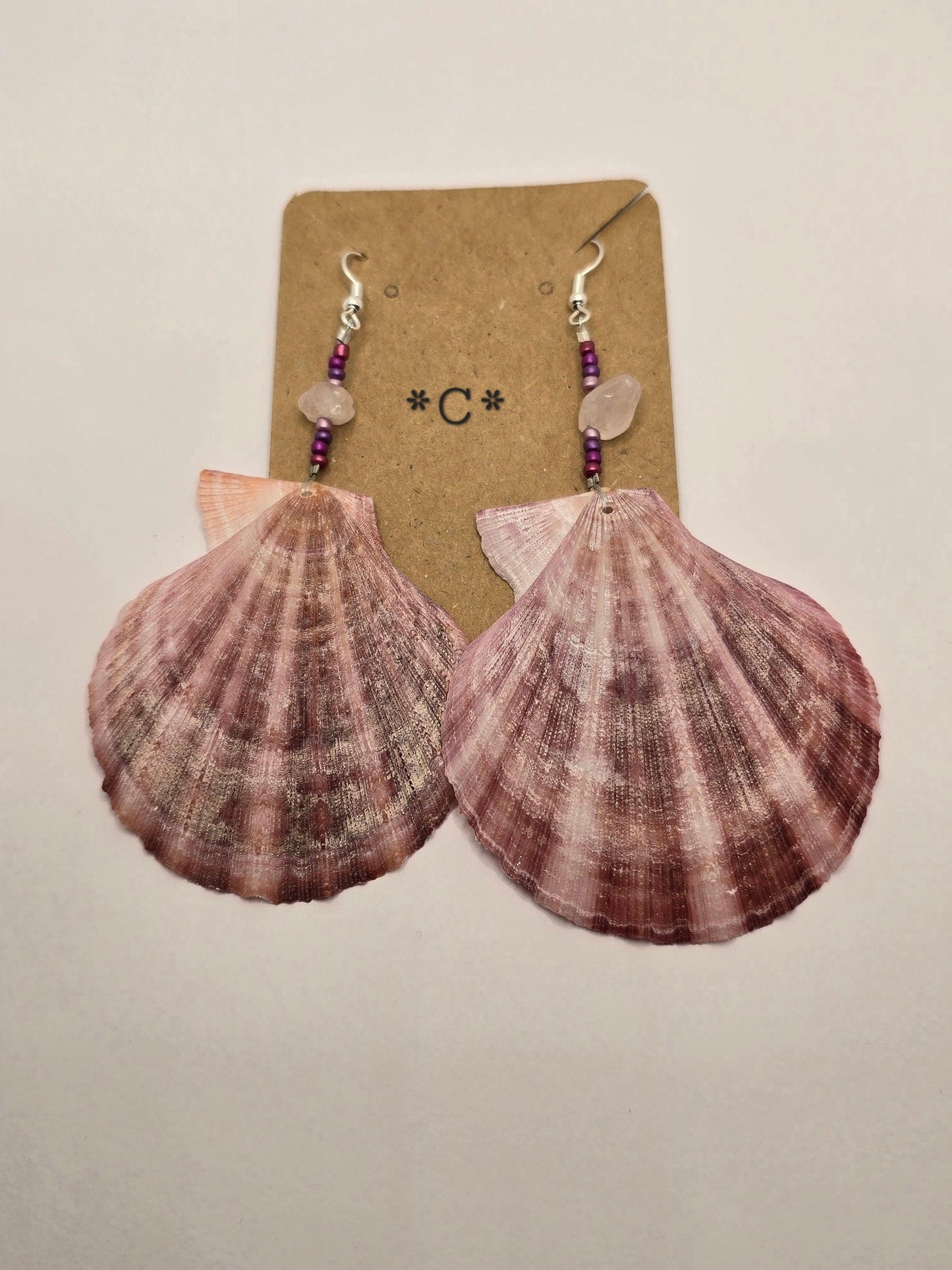 Shell Earrings | West Coast Jewelry | Handmade Jewelry | Shell Jewelry | West Coast Earrings | Beach Earrings | Scallop Shell | Beachcombing - Warmland Kraftworkx