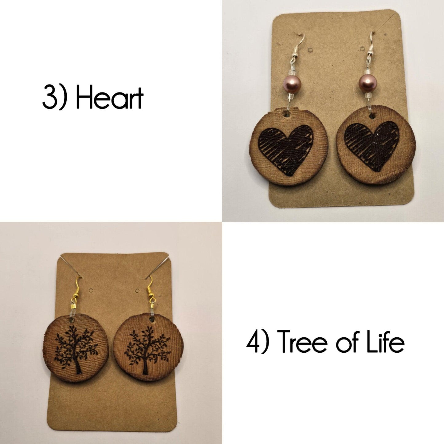 Engraved Wood Earrings | Wood Earrings | Round Earrings | West Coast Earrings | West Coast Jewelry | Nature Jewelry | Engraved Earrings - Warmland Kraftworkx